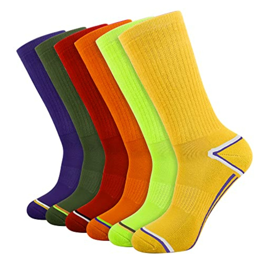 Cotton Crew Sock Pack - Mens 6 Pack Athletic Performance Cushion
