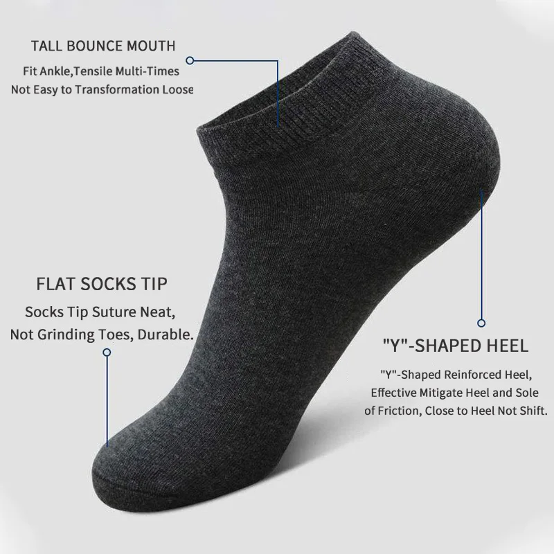 5 Pairs Unisex Casual Plain Co - No Show Sock Women 리뷰 및 가격