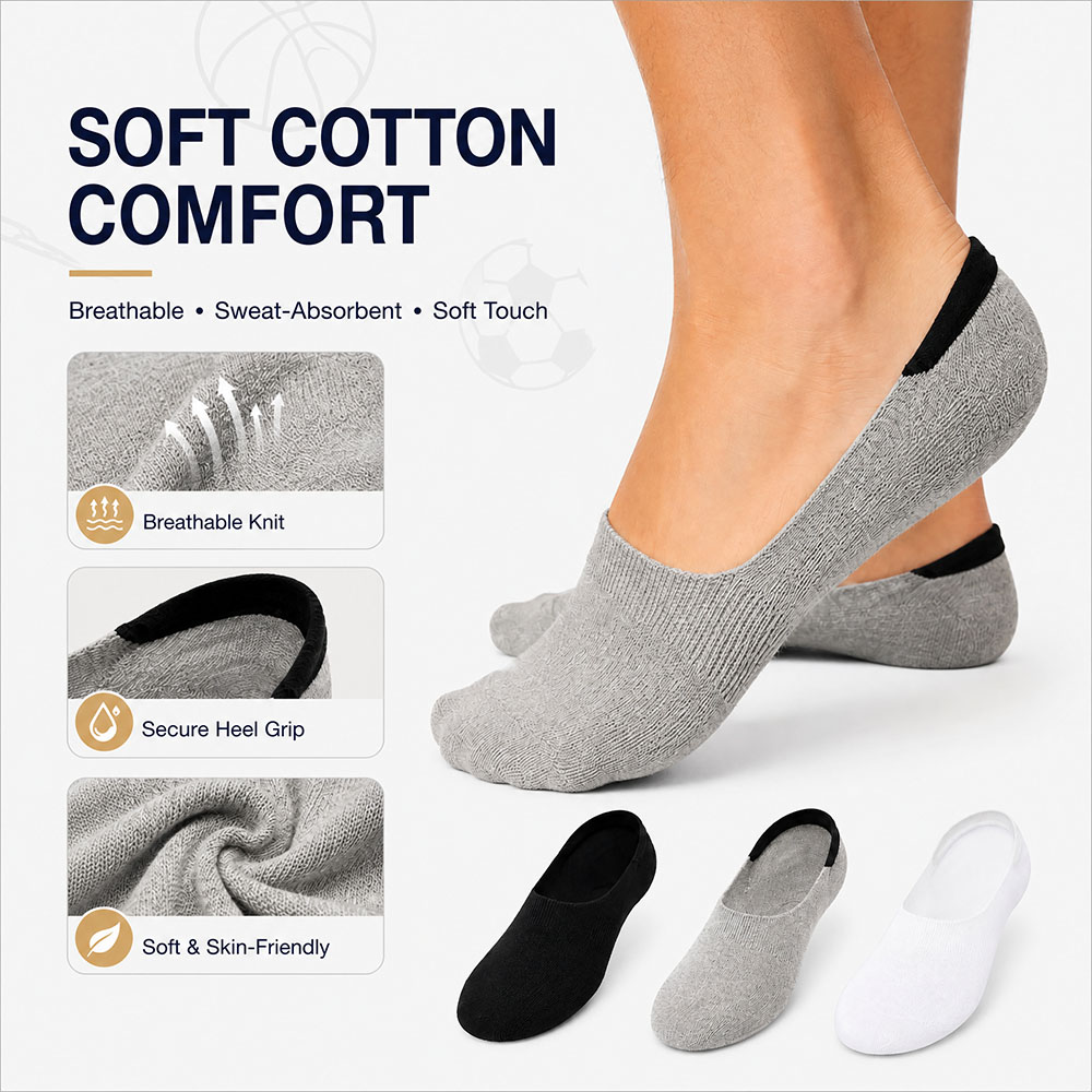 6 Pairs Unisex Cotton No Show  - Invisibility Sock Loafer 리뷰 및 가격