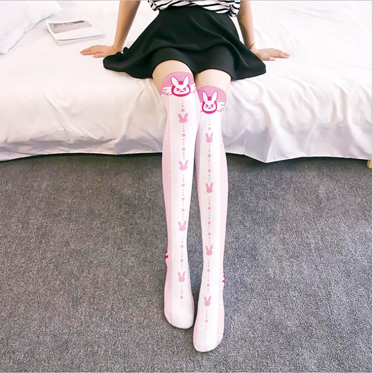 Game OW D.Va Cartoon Printed K - Silk Sock Bamboo 리뷰 및 가격