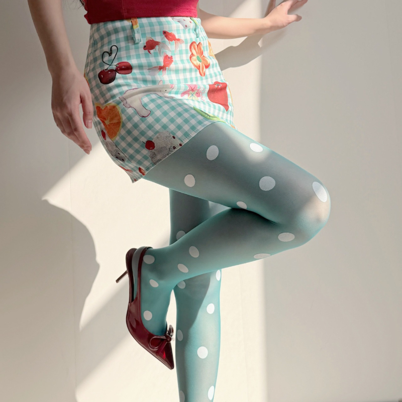 Retro Polka Dot Sheer Tights f - Tights Pantyhose Sheer 리뷰 및 가격