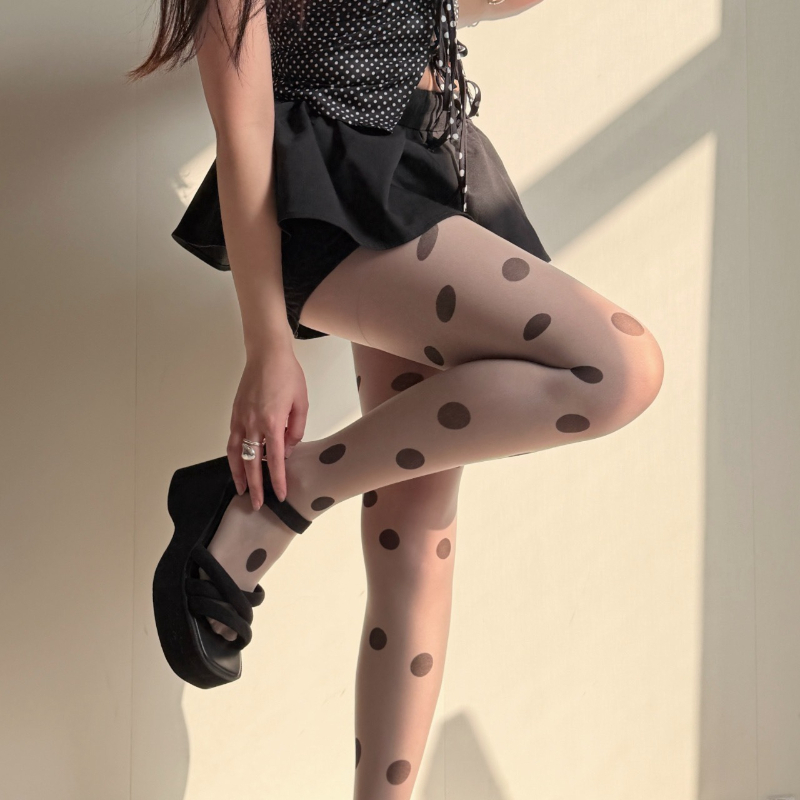 Retro Polka Dot Sheer Tights f - Tights Pantyhose Sheer 리뷰 및 가격