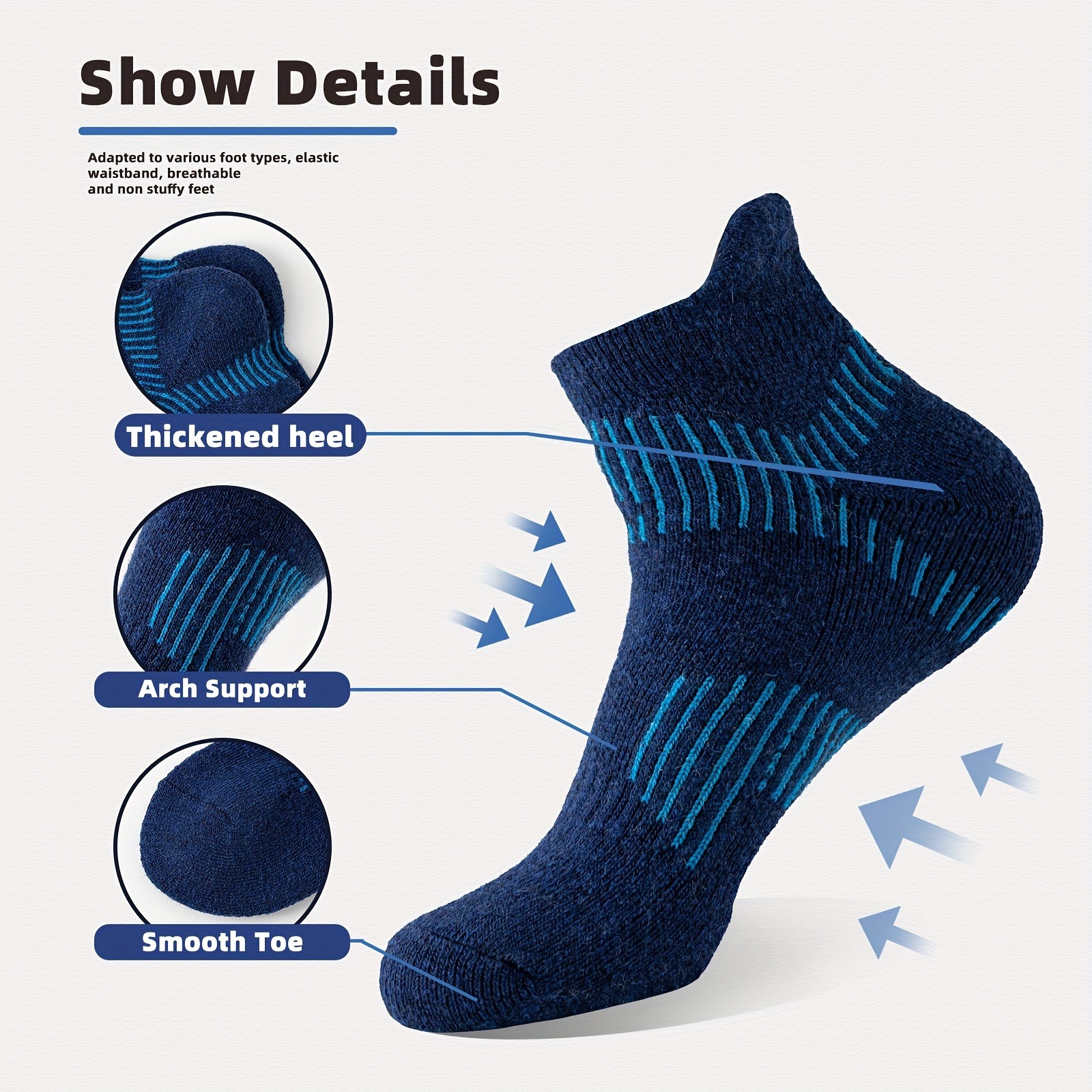 HOU  2026  5 Pairs Unisex Meri - Wool Hiking Sock 리뷰 및 가격
