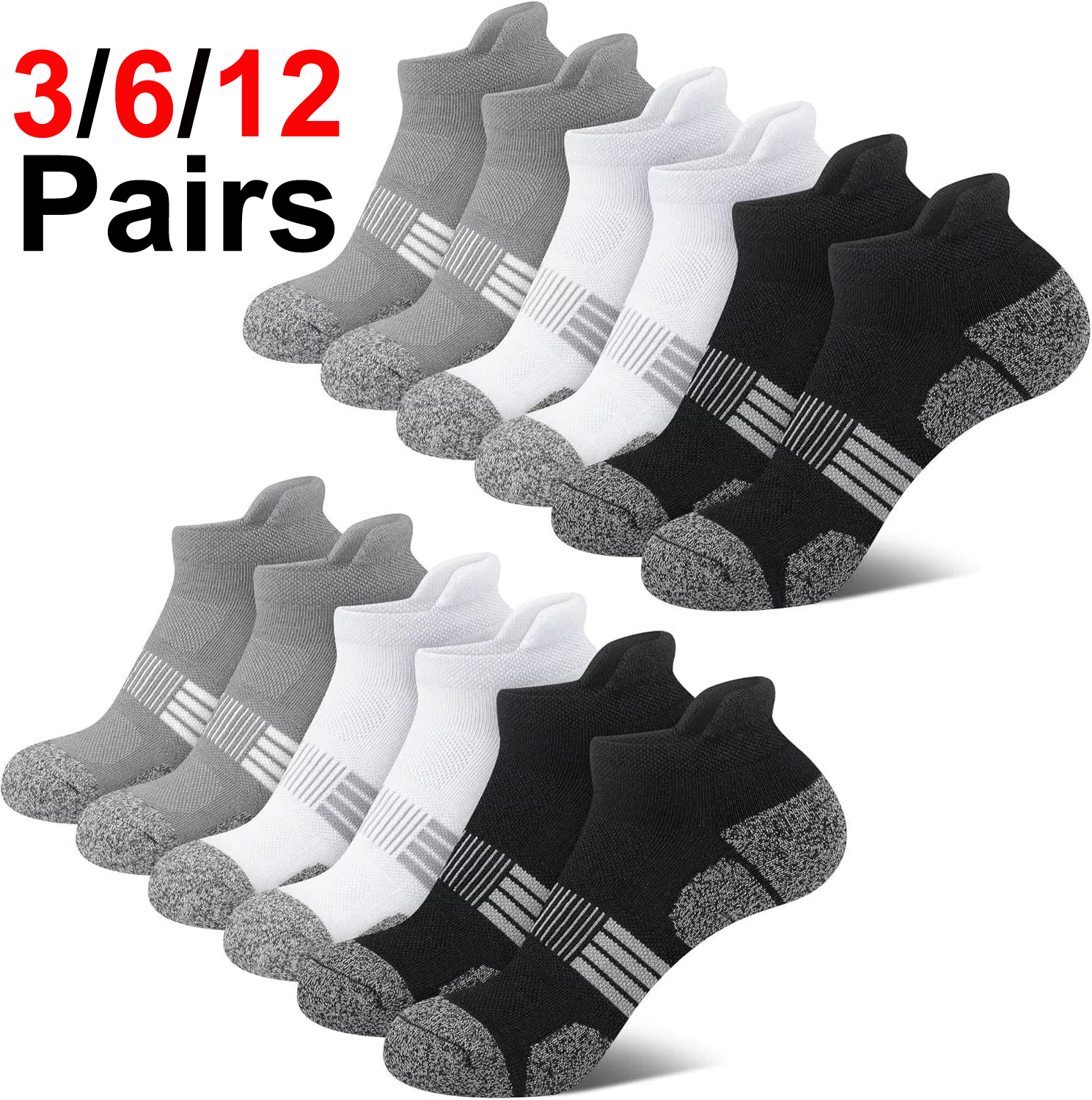 Men's Ankle Socks 6/12 Pairs B - Ankle Sock Low Cut 리뷰 및 가격