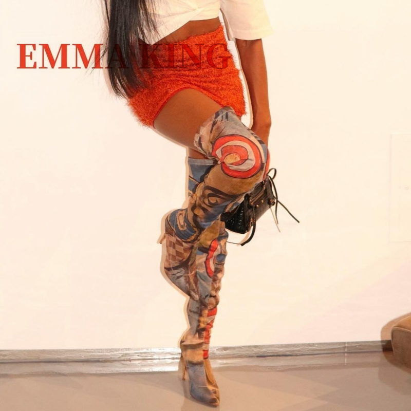 Women's Art Print Thigh High B - Knee High Sock Women 리뷰 및 가격