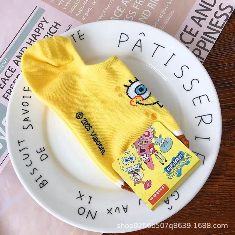 4PCS Hot Cute SpongeBob Square - Invisibility Sock Loafer 리뷰 및 가격