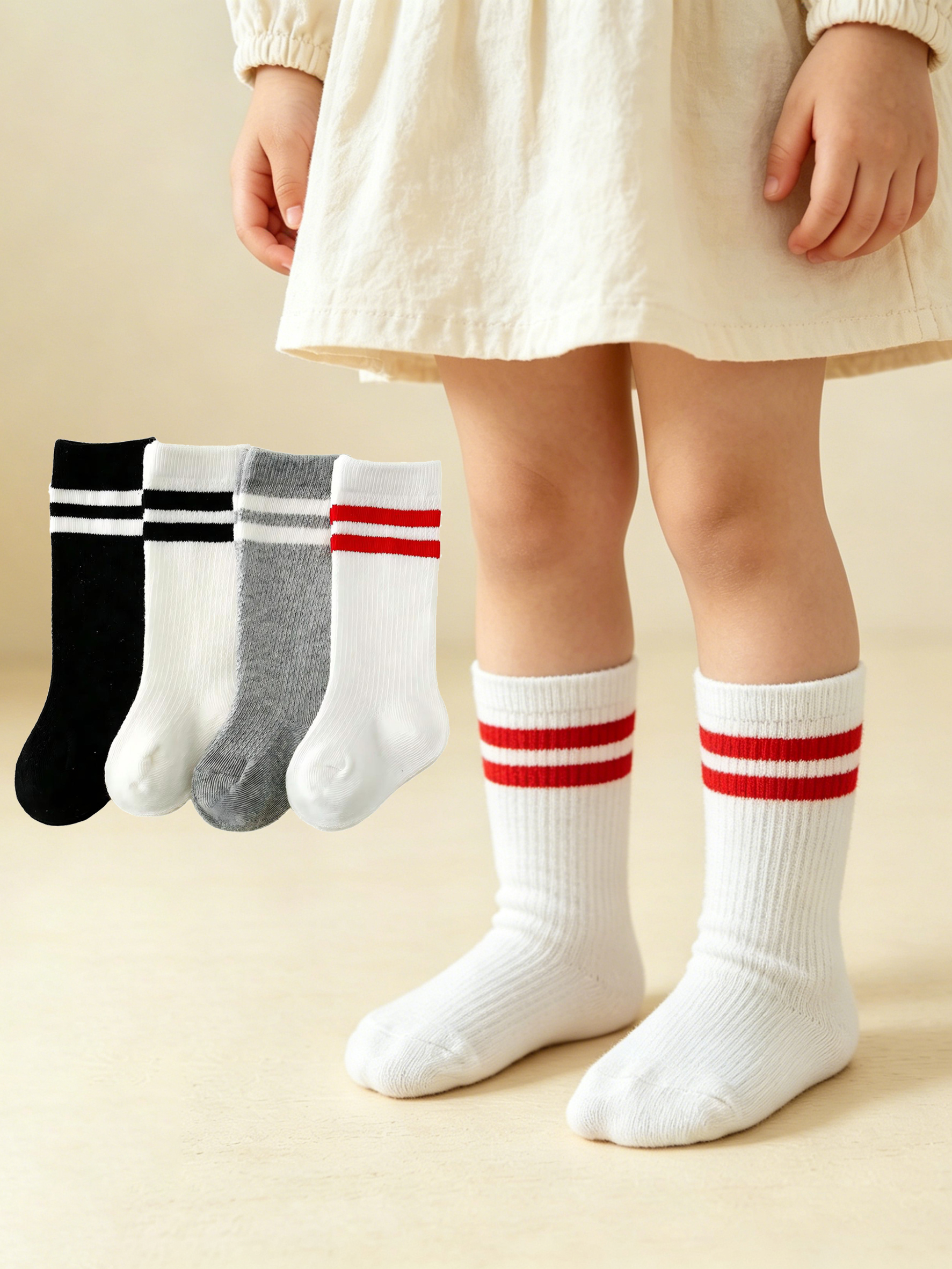 4-Pack Baby Toddler Striped Cr - Cotton Crew Sock Pack 리뷰 및 가격
