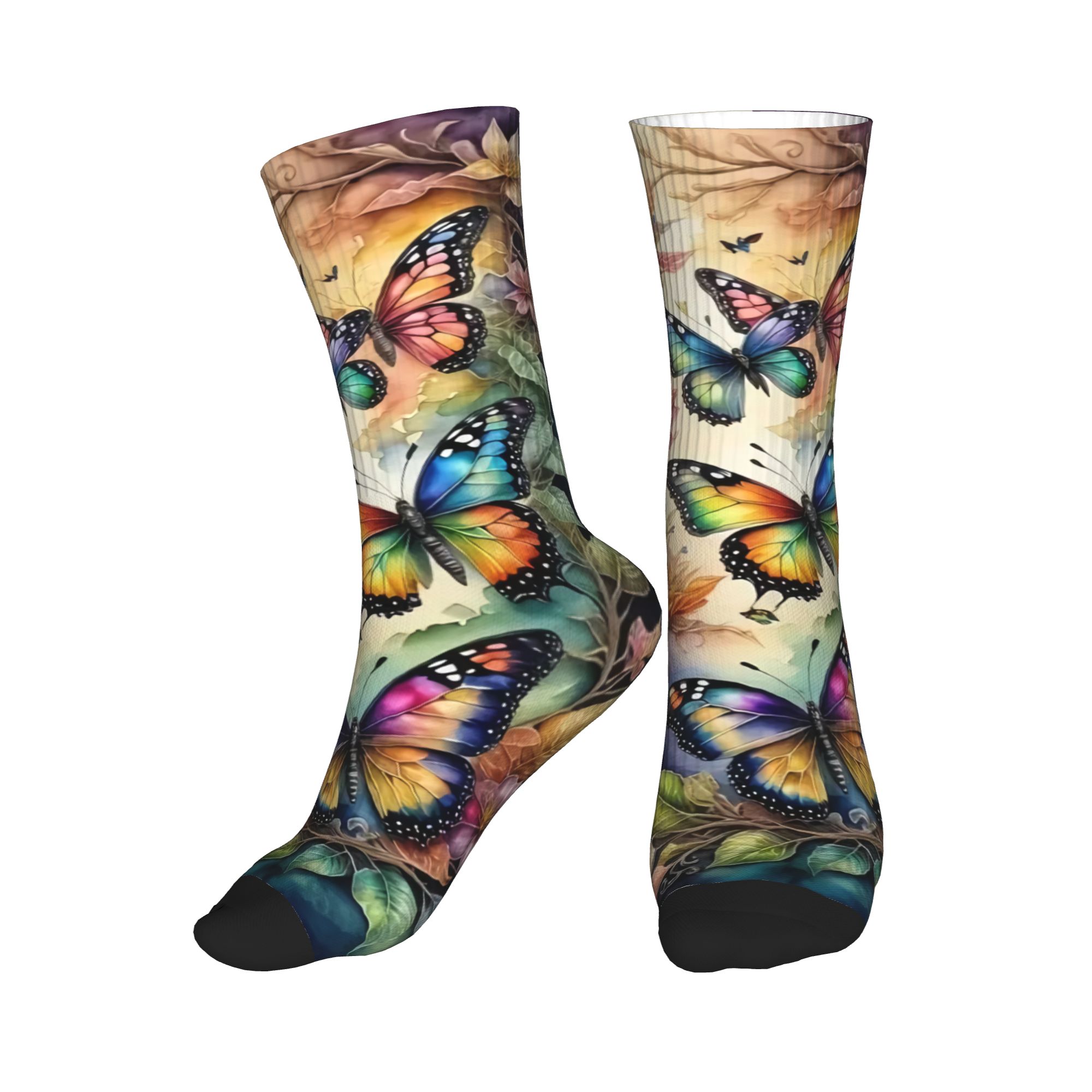 Colorful Butterflies and Flowe - Dress Sock Men 리뷰 및 가격