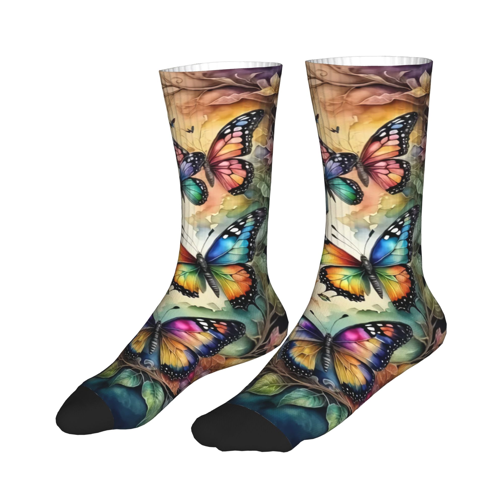 Colorful Butterflies and Flowe - Dress Sock Men 리뷰 및 가격