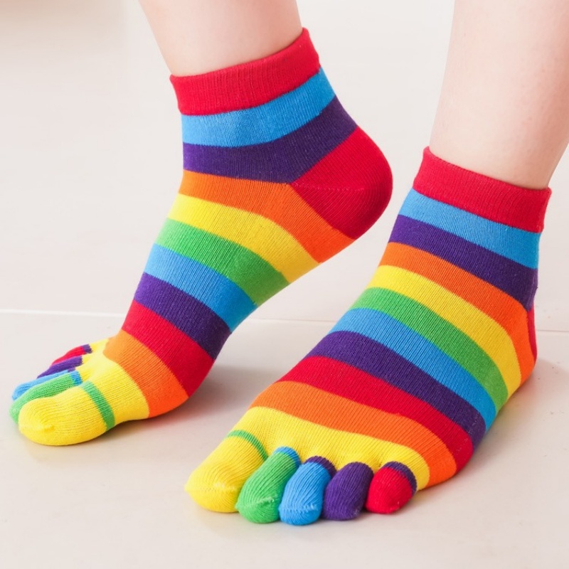 Women's Socks Rainbow Striped  - Toe Sock Split 리뷰 및 가격