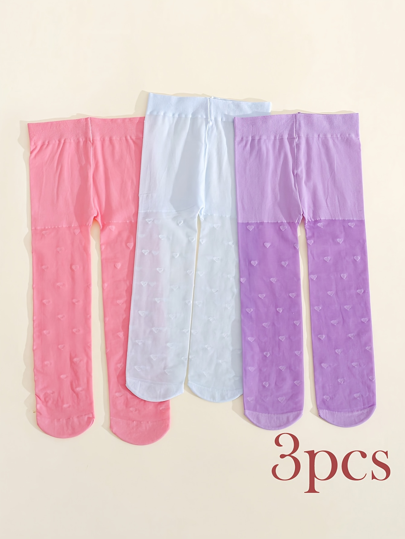 3PCS Toddler Girls Heart Print - Tights Pantyhose Sheer 리뷰 및 가격
