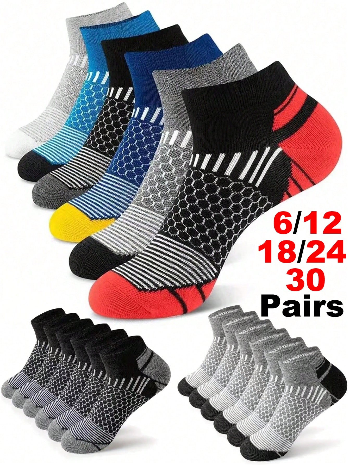 12Pairs Men's Athletic Socks A - Ankle Sock Low Cut 리뷰 및 가격