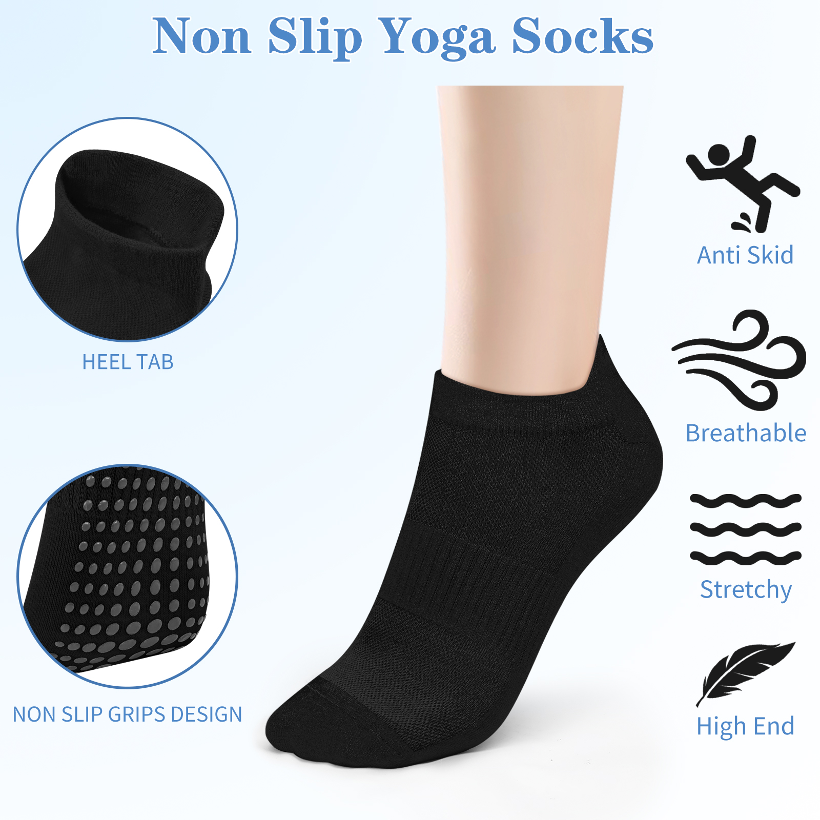 3 Pairs Yoga Socks Women Cotto - No Show Sock Women 리뷰 및 가격