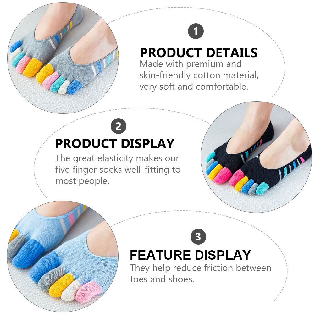 5Pairs Women Finger Toe Socks  - Invisibility Sock Loafer 리뷰 및 가격